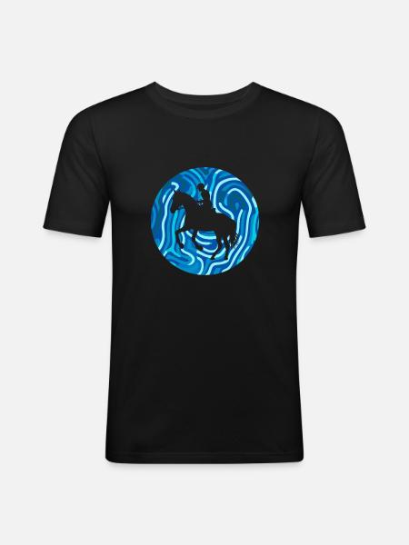 Pferde Wildpferd Pferd - Männer Slim Fit T-Shirt - Schwarz