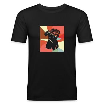 Pug Pet - Men's Slim Fit T-Shirt - black - Front - Nik (191cm)