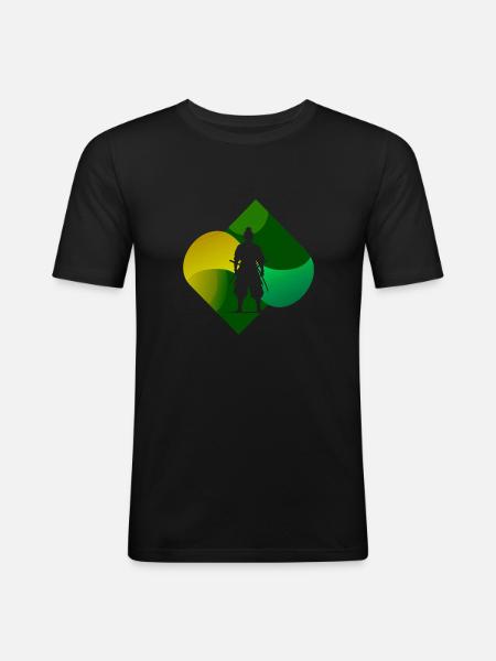 Karaté Ninja Samouraï - T-shirt près du corps Homme - noir
