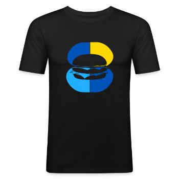 Burger Frieze - Men's Slim Fit T-Shirt - black - Front - Nik (191cm)