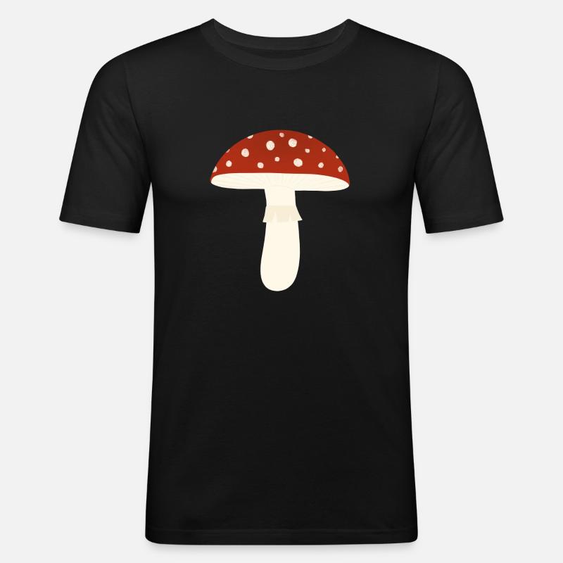 Toadstool Fly Agaric Mushroom - Men's Slim Fit T-Shirt - black