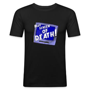 Blue Screen of Death - Men's Slim Fit T-Shirt - black - Front - Nik (191cm)