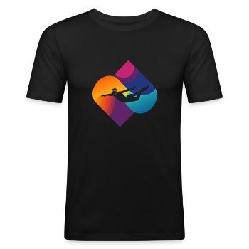 Schwimmer Schwimmen Schnorcheln - Männer Slim Fit T-Shirt - Schwarz - Vorne - Nik (191cm)