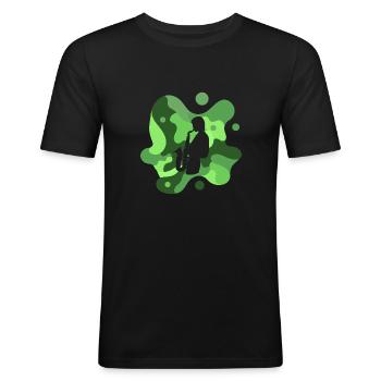Instrument à vent Jazz - T-shirt près du corps Homme - noir - Devant - Nik (191cm)