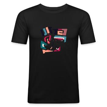 Tanzsport Tanzen Foxtrott - Männer Slim Fit T-Shirt - Schwarz - Vorne - Nik (191cm)
