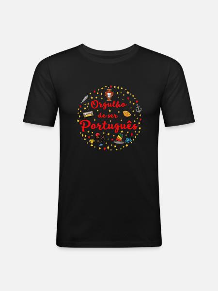 Orgulho - T-shirt près du corps Homme - noir