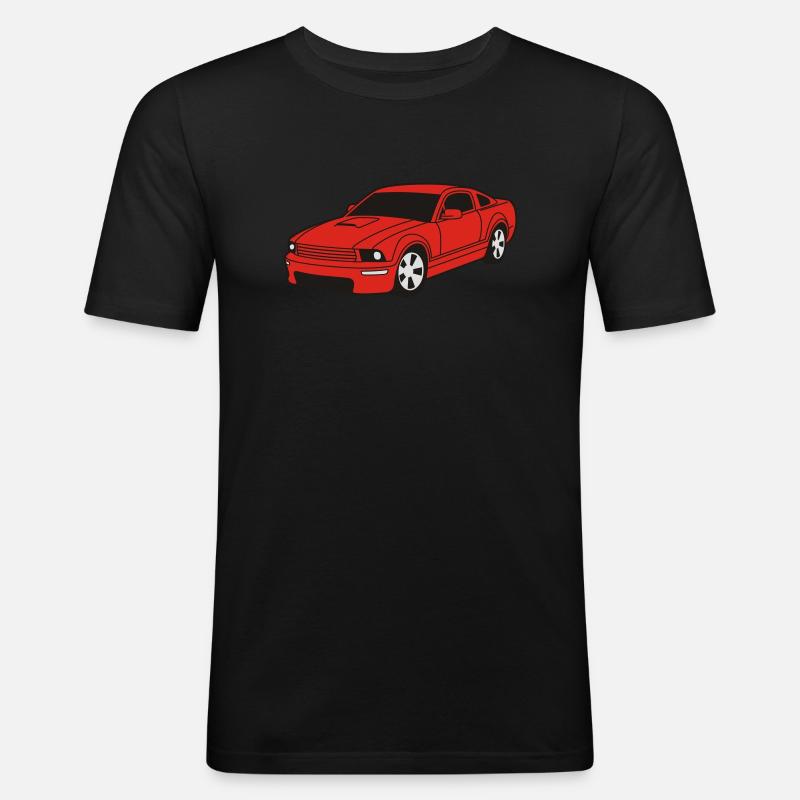 car - Männer Slim Fit T-Shirt - Schwarz