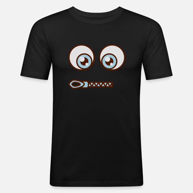 Reisverschluß - Männer Slim Fit T-Shirt - Schwarz