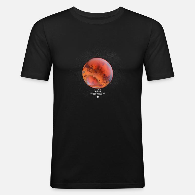 Mars - Männer Slim Fit T-Shirt - Schwarz