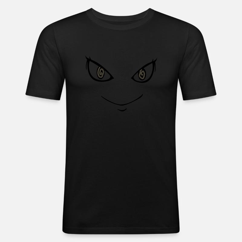 Psycho Face - Männer Slim Fit T-Shirt - Schwarz