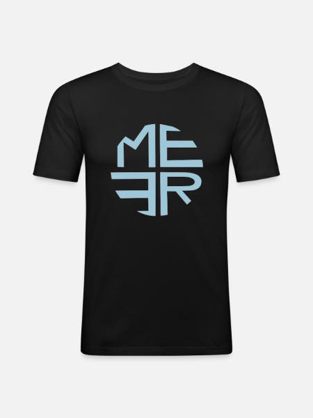 Sea turquoise - Men's Slim Fit T-Shirt - black