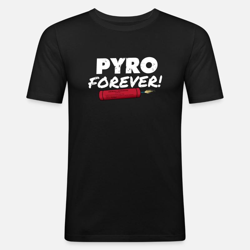 Pyro Forever - Männer Slim Fit T-Shirt - Schwarz