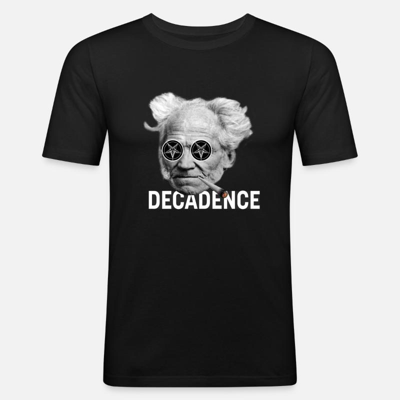 Schopenhauer Dekadenz - Männer Slim Fit T-Shirt - Schwarz