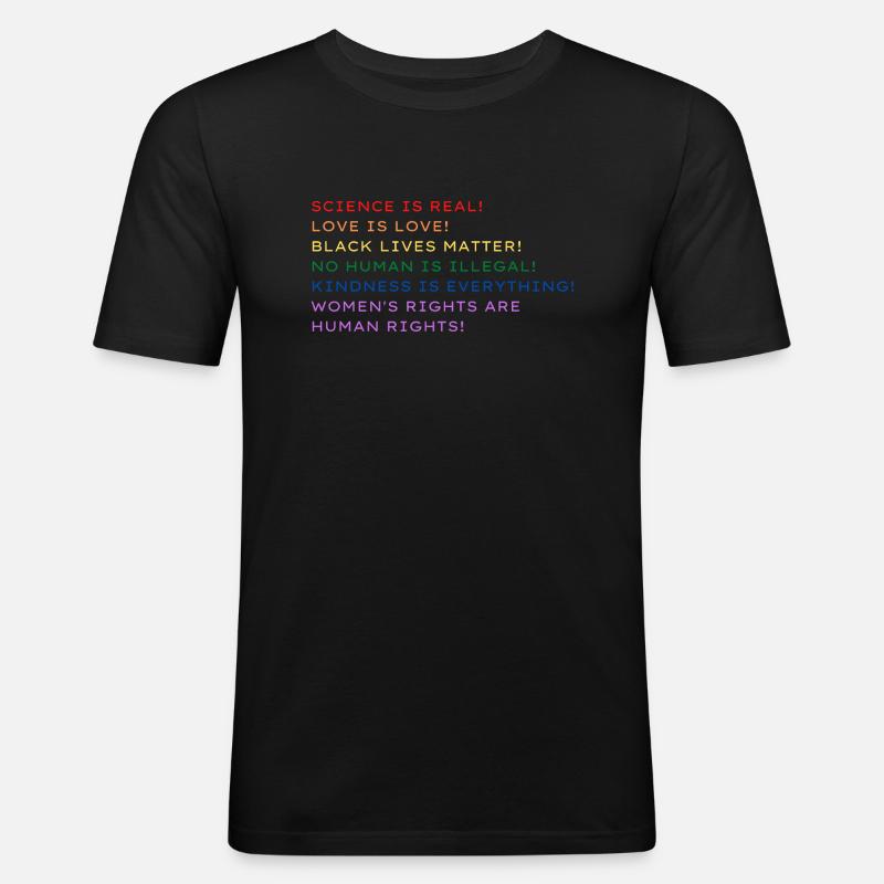 Science is real! - Männer Slim Fit T-Shirt - Schwarz