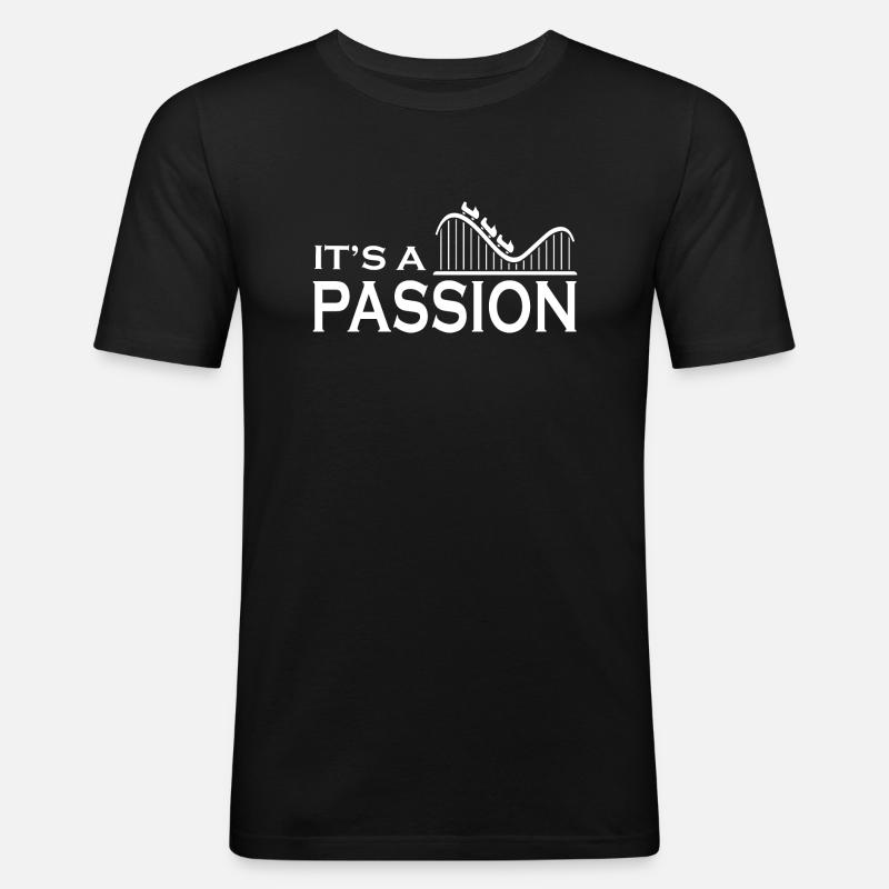 Rollercoaster Achterbahn - Männer Slim Fit T-Shirt - Schwarz