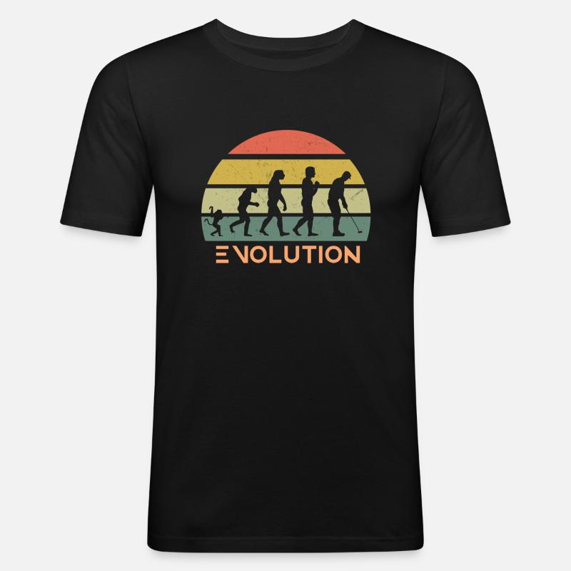 Retro Golf Evolution - Men's Slim Fit T-Shirt - black