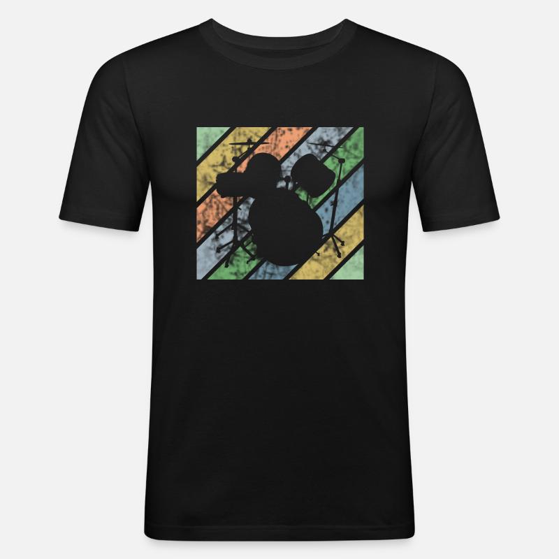 Drummer Design Drumkit - Männer Slim Fit T-Shirt - Schwarz