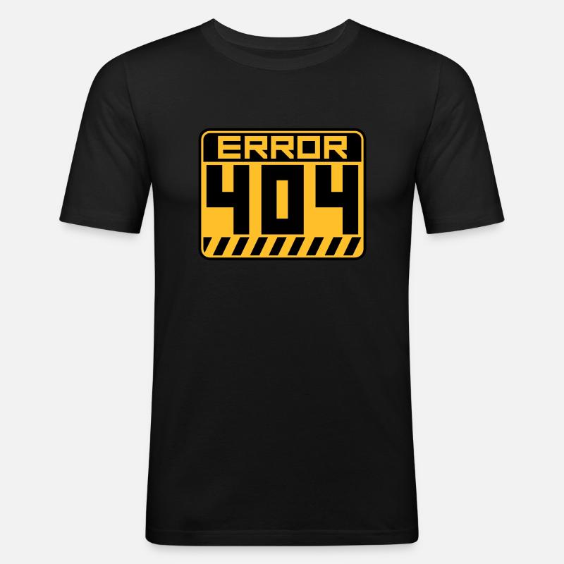 Error 404 Shield Warning - Men's Slim Fit T-Shirt - black
