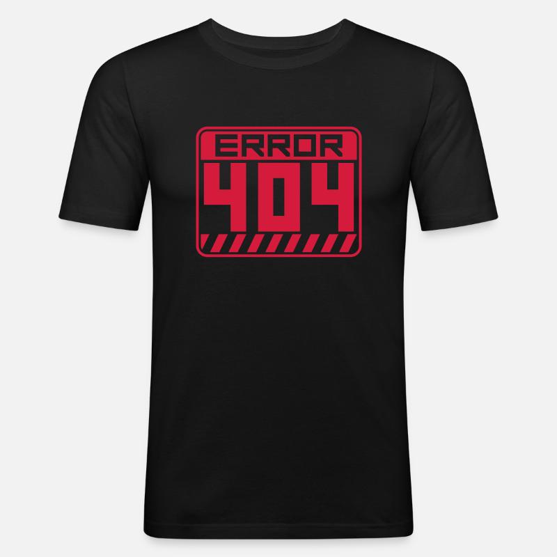 Schild Error 404 Warnung - Männer Slim Fit T-Shirt - Schwarz