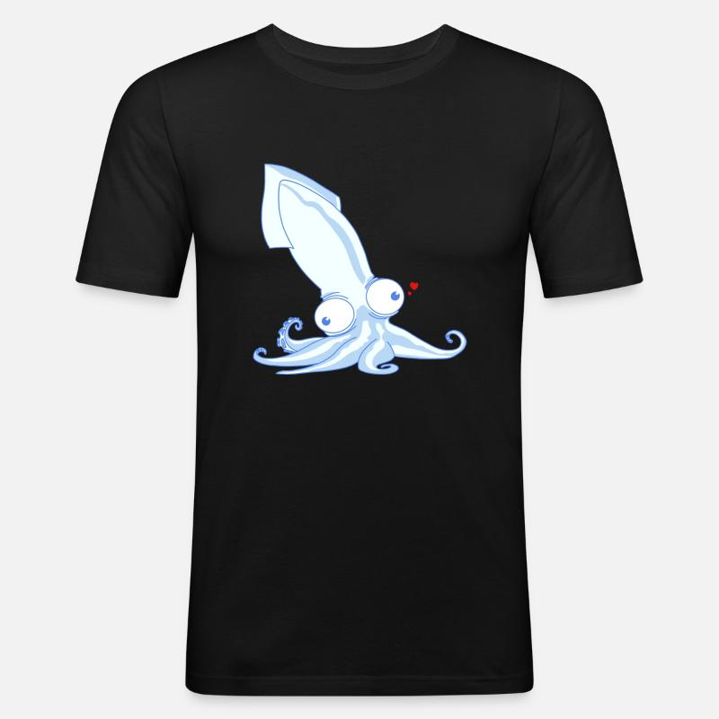 Octopus - Männer Slim Fit T-Shirt - Schwarz