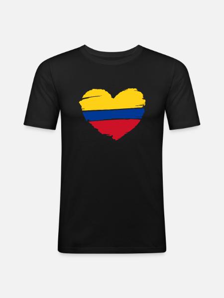 Corazon Colombia - Men's Slim Fit T-Shirt - black