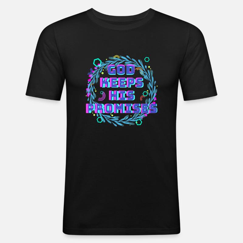 God Keeps His Promises 2 - Männer Slim Fit T-Shirt - Schwarz