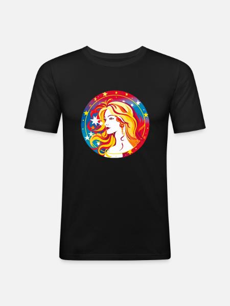 Signe de la vierge 1 - T-shirt près du corps Homme - noir