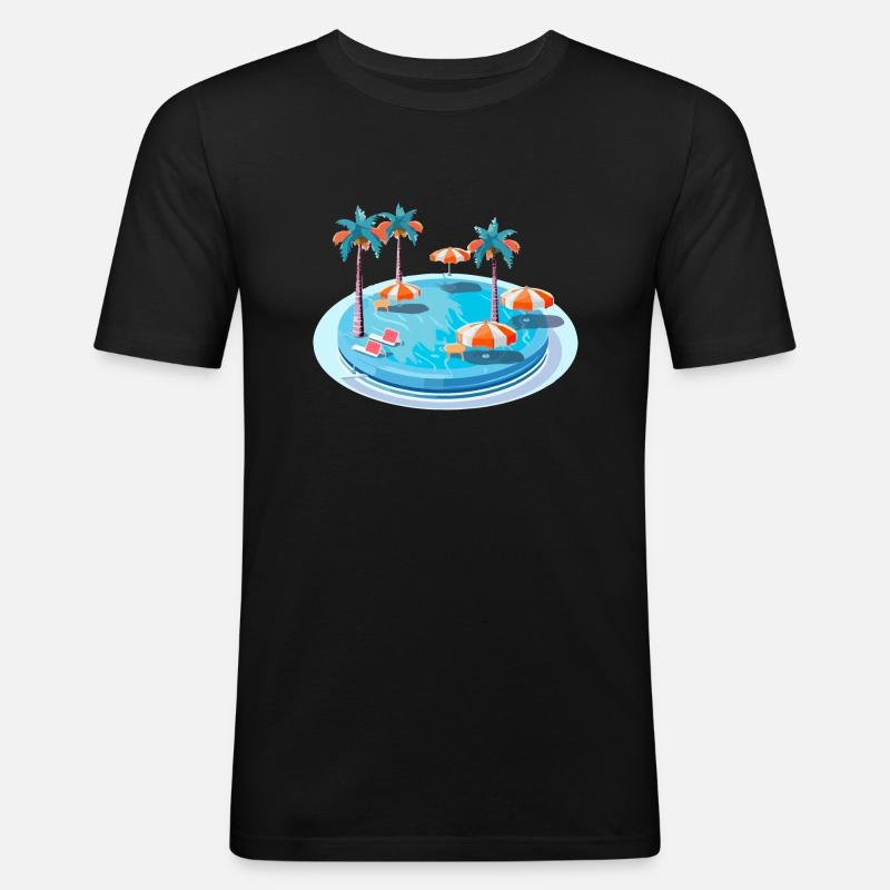 Ein Traumpool - Männer Slim Fit T-Shirt - Schwarz