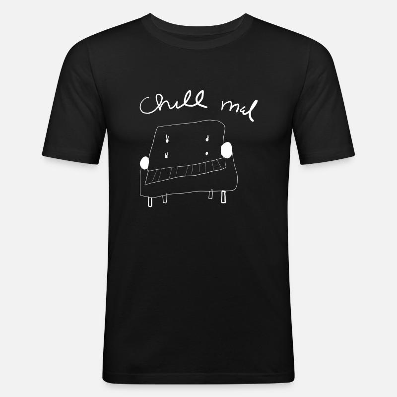 Chill mal Sofa - Männer Slim Fit T-Shirt - Schwarz