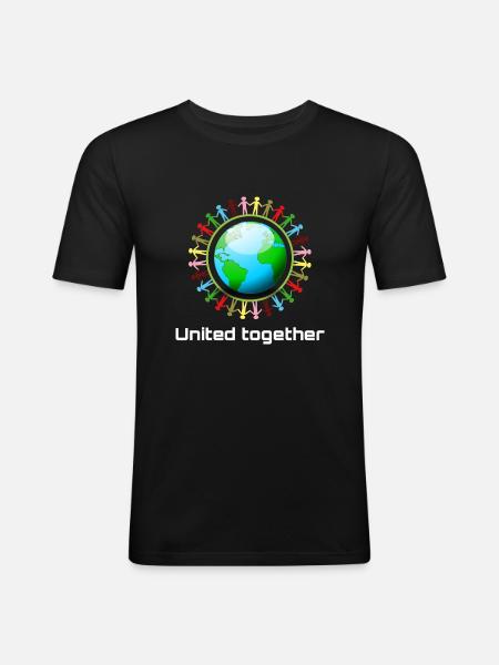 Unis ensemble - T-shirt près du corps Homme - noir