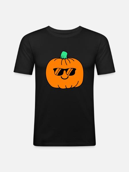 Pumpkin Smile - Men's Slim Fit T-Shirt - black