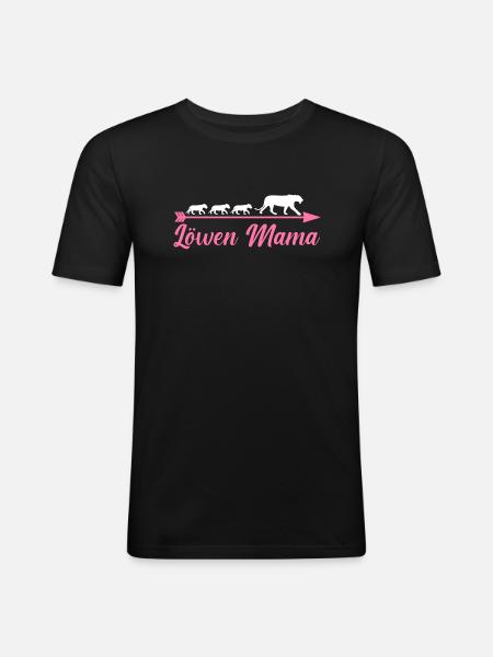 Mutter Löwen Mama - Männer Slim Fit T-Shirt - Schwarz