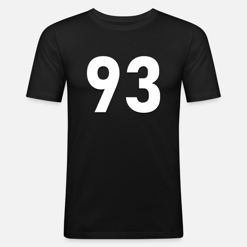 93 - Männer Slim Fit T-Shirt - Schwarz