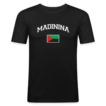 Drapeau Madinina - Martinique - 972 - Kreyol Sat - T-shirt près du corps Homme - noir - Devant - Nik (191cm)