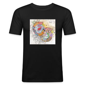 Confusion 7 - Men's Slim Fit T-Shirt - black - Front - Nik (191cm)