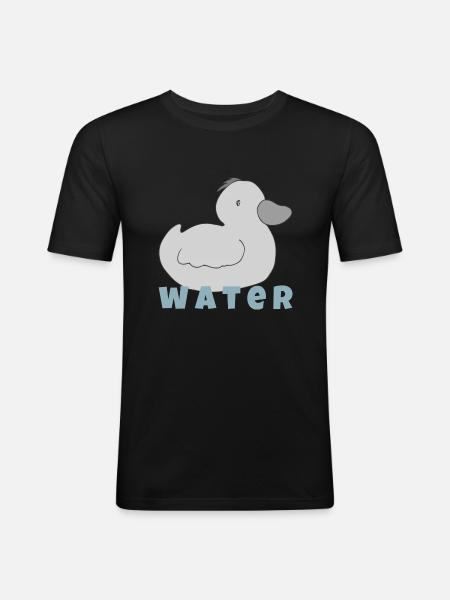 duckling water - Men's Slim Fit T-Shirt - black