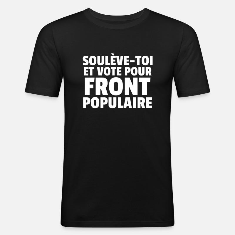 Front populaire - élections législatives 2024 - T-shirt près du corps Homme - noir