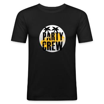 Equipage de fête pleine lune - T-shirt près du corps Homme - noir - Devant - Nik (191cm)