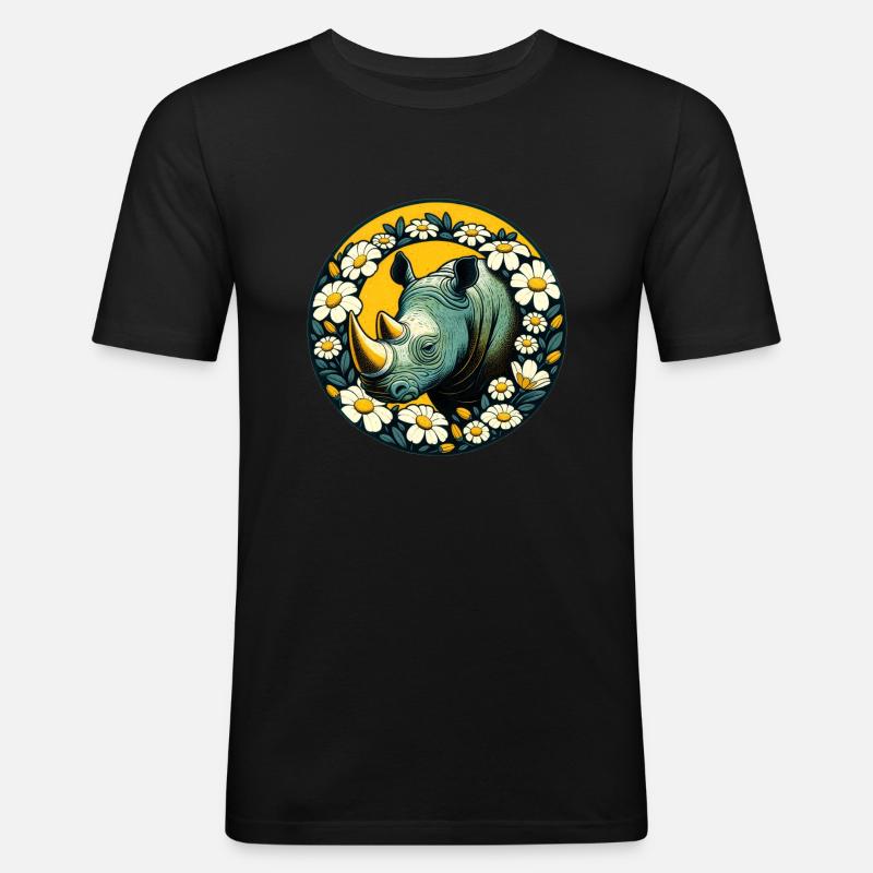Nashorn - Männer Slim Fit T-Shirt - Schwarz