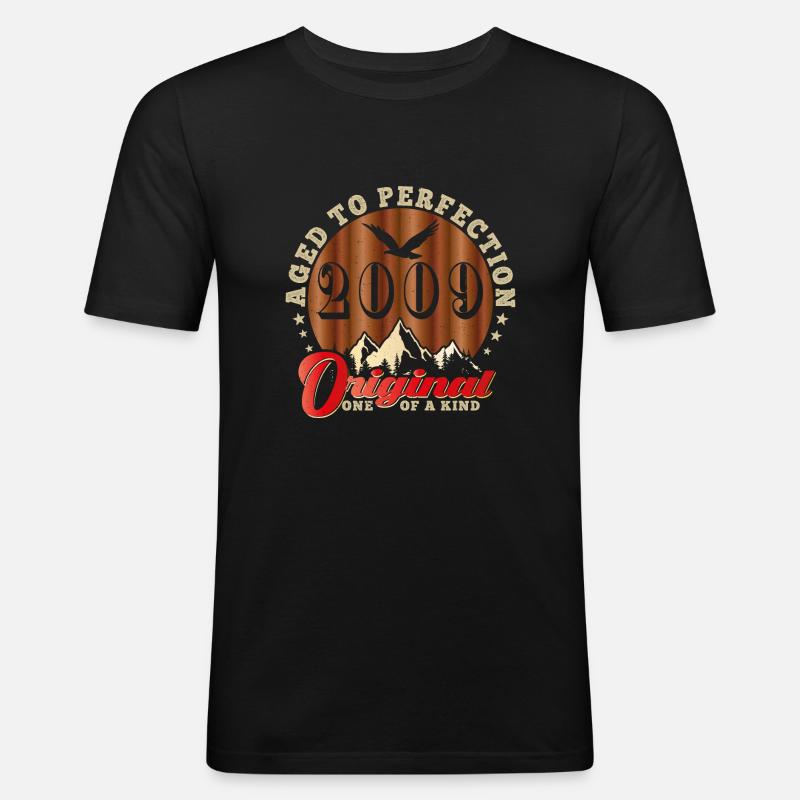 Ikonisches Jubiläum 2009 - Männer Slim Fit T-Shirt - Schwarz