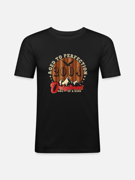 Ikonisches Jubiläum 2004 - Männer Slim Fit T-Shirt - Schwarz