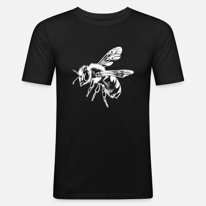 Biene Imker Graphic - Männer Slim Fit T-Shirt - Schwarz