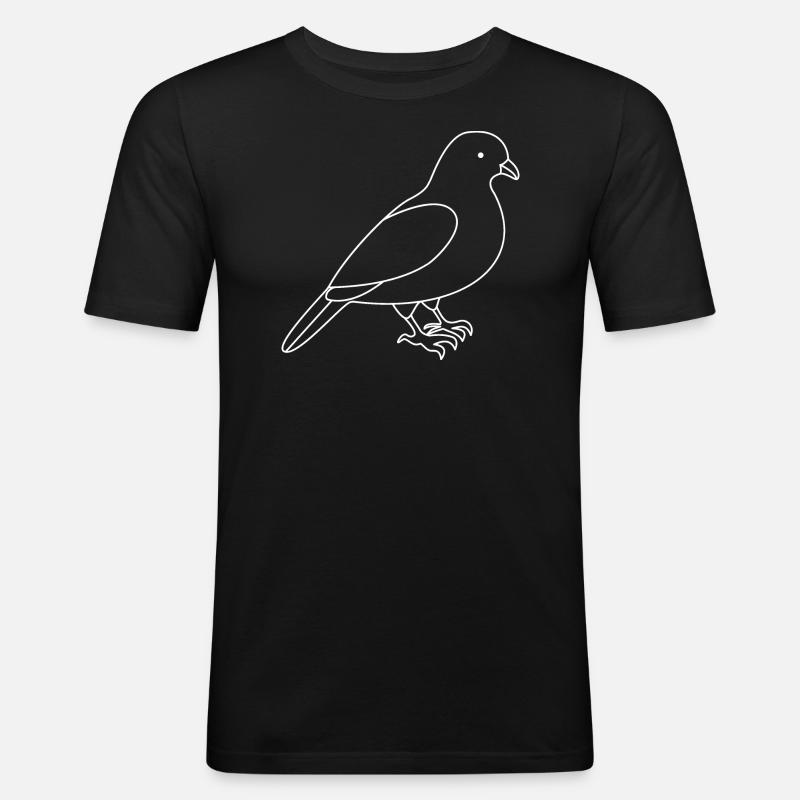 Taube - Männer Slim Fit T-Shirt - Schwarz