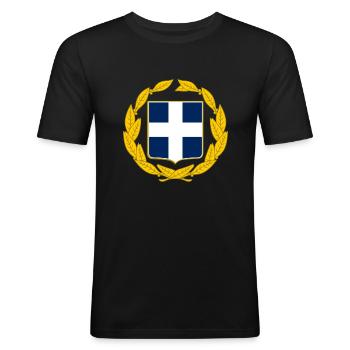 Greek emblem - T-shirt près du corps Homme - noir - Devant - Nik (191cm)