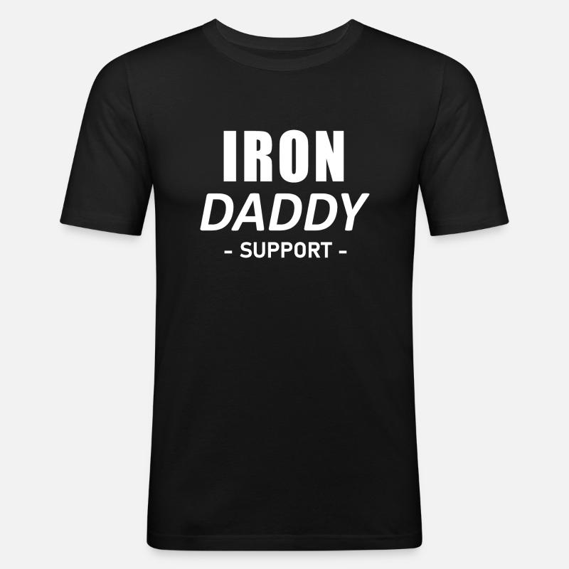 IRON DADDY SUPPORT - T-shirt près du corps Homme - noir
