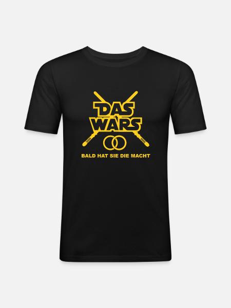 Daswarssiehatdiemacht - Männer Slim Fit T-Shirt - Schwarz