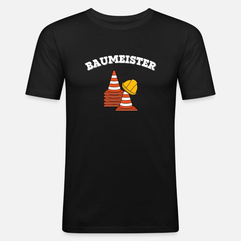 Baumeister Bauarbeiter Handwerker Geschenkidee - Männer Slim Fit T-Shirt - Schwarz