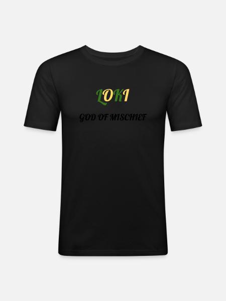 Loki ''God of mischief'" - Men's Slim Fit T-Shirt - black