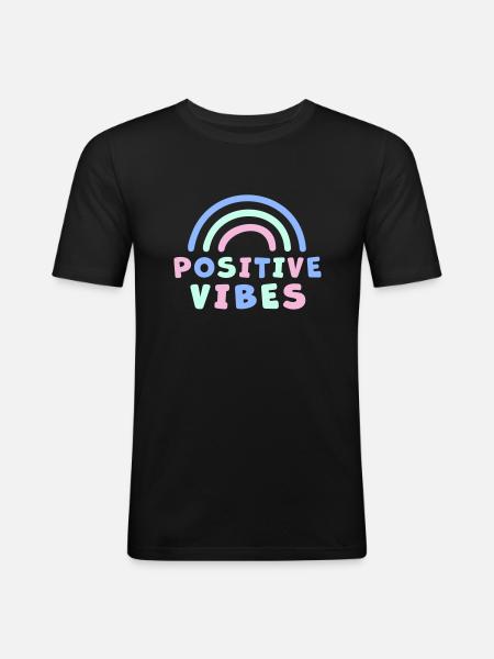 ONDES POSITIVES - T-shirt près du corps Homme - noir