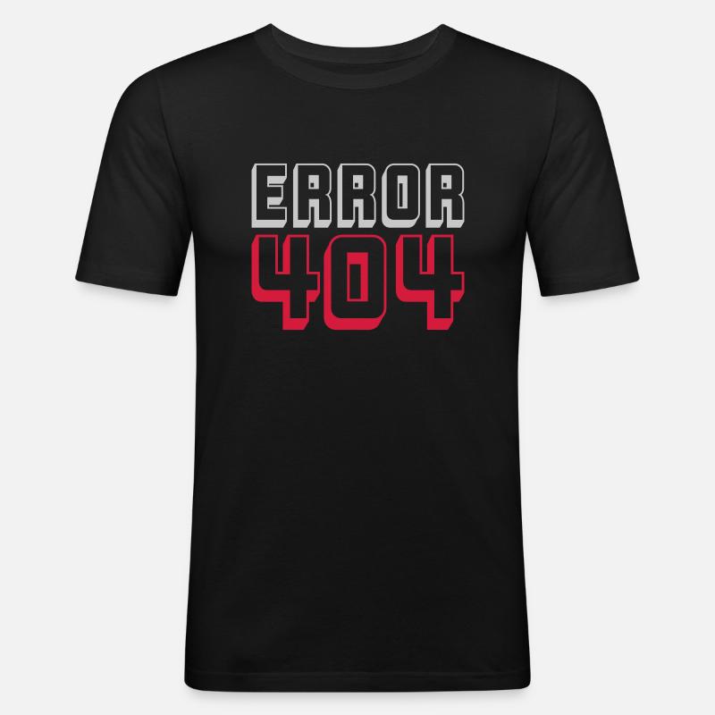 Error 404 Computer Verbindung - Männer Slim Fit T-Shirt - Schwarz